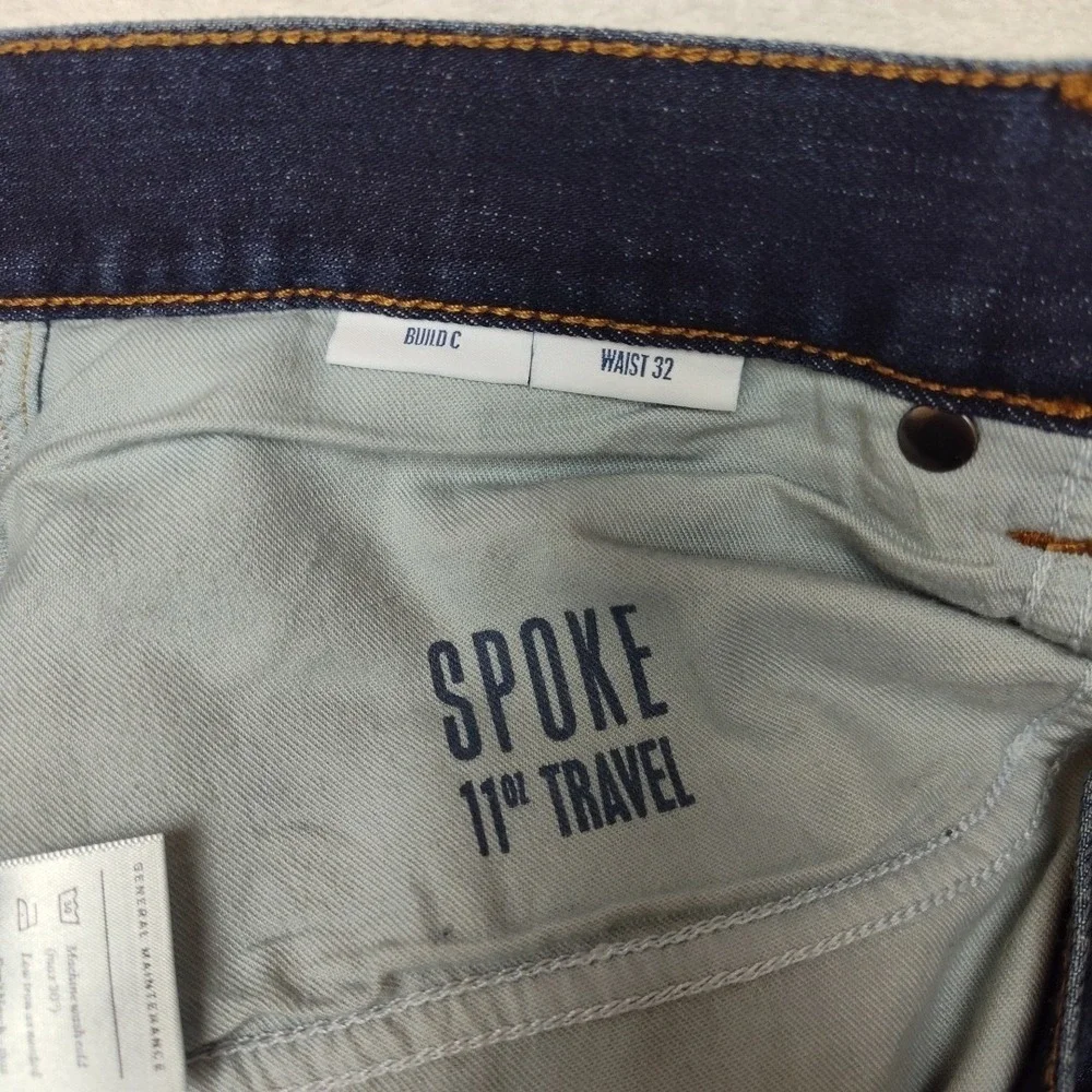 Spoke Jeans‎ Mens 32x30 Blue Build C Straight Medium Wash Denim Spoke Travel